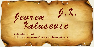 Jevrem Kalušević vizit kartica